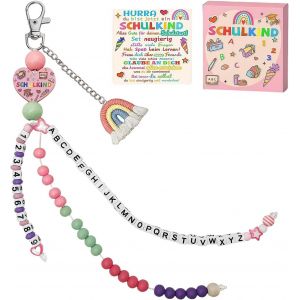 Cadeau De Rentr&eacute;e Des Classes 2025 - Cha&icirc;ne De Calcul Pour &Eacute;coli&egrave;re - Id&eacute;al Comme Remplis De Sac D'&Eacute;cole - Joli Porte-Bonheur Avec Carte De V?ux Et Bo&icirc;te Cadeau (Rose)[Z1351] - Neuf