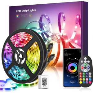 Led Chamre (15m*2) Ruban Led Bluetooth Bande Rgb,Lumiere Flexible Multicolore,16 Millions De Couleurs,Contrôlé Par App,Avec Télécommande 44 Touches,Synchroniser Avec Rythme De Musique - Neuf