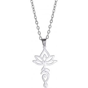 Kal-Collier Unalome Avec Pendentif En Forme De Fleur De Lotus Pour Femme - Collier De Yoga Avec Breloque Fleur De Lotus - Cadeau Pour Femme - Neuf