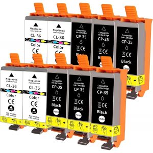 10x T0715 Cartouches d'encre compatibles avec Epson T0711 T0712 T0713 T0714 pour Stylus BX300F SX610FW SX600FW SX510W SX400 SX410 SX415 SX100 SX200 SX210 SX215 SX218 DX4400 DX7400 - Neuf