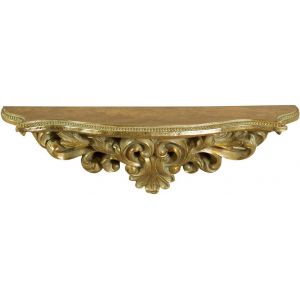 Étagère Baroque 44x14x13cm | Étagère En Or Antique | Étagères Shabby Chic Murales | Petite Console Baroque Murale - Neuf
