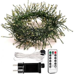 Guirlande Lumineuse Led D'Intérieur De 15 M Avec 500 Led, Guirlande Lumineuse À Brancher En Fil De Cuivre, 8 Modes Avec Télécommande, Idéale Pour Chambre, Mariage, Anniversaire,Sapin De Noël - Neuf