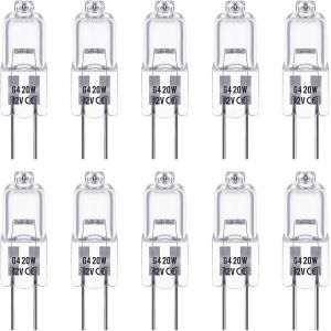 Ampoule Halog&egrave;ne G4 12 V 20 W, Ampoule G4, Ampoule Halog&egrave;ne G4 &Agrave; Intensit&eacute; Variable, Blanc Chaud 3000 K, Sans Scintillement, G - Neuf