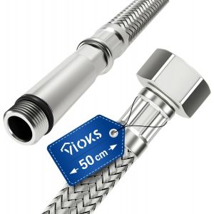 Kalanka-Tuyau Blind&eacute; 1/2"" (19,3 Mm) &Uuml;m X M10 50 Cm Et Tuyau De Raccordement Flexible Pour Wc, R&eacute;servoir De Chasse D'eau, Robinet De Cuisine, Salle De Bain Et Tuyau D'arrosage Flexible - Neuf