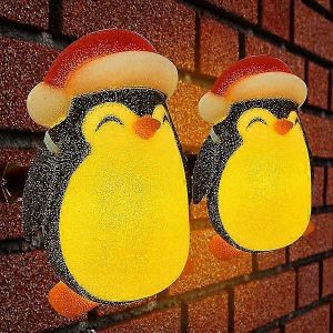 2-pack lumi&egrave;re de No&euml;l couvre d'adorables pingouins, de plein air, des d&eacute;corations de No&euml;l avec bande &eacute;lastique pour une utilisation int&eacute;rieure ou ext&eacute;rieure - Neuf