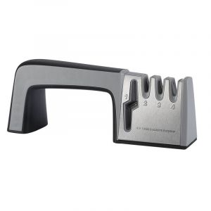 Aiguiseur De Couteaux Professionnel Noir, Aiguiseur De Couteaux 4 En 1, Aiguiseur Manuel Pour Couteaux De Cuisine, Aiguiseur De Ciseaux Avec Base Antidérapante - Neuf