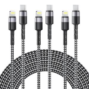 Ersan-Câble Usb C Vers Light-Ning [Lot De 3/2m+2m+3m] Chargeur Iphone Charge Rapide Nylon Power Delivery Fil Chargeur Iphone Rapide Pour Iphone 14 13 12 11 Plus Pro Max Mini/Xs/Xr/X/8/8 Plus/Ipad - Neuf