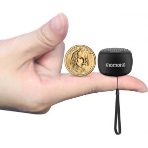 Mini Haut-Parleur Bluetooth Portable Sans Fil Avec T&eacute;l&eacute;commande D'Appareil Photo Pour Smartphones, St&eacute;r&eacute;o Tws, (Mini Rond, Noir), Bts0011 - Neuf