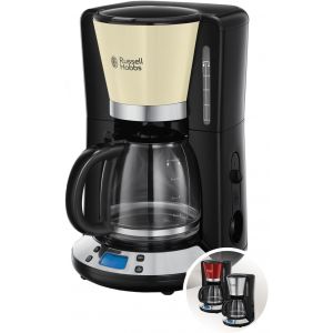 Cafeti&egrave;re Filtre [Programmable, Technologie Whirltech Pour Extraction & Ar&ocirc;me Optimaux] Cr&egrave;me (Max 10 Tasses, Verseuse En Verre 1,25L, Maintien Au Chaud, 1100W) Machine &Agrave; Caf&eacute; 24033-56 - Neuf