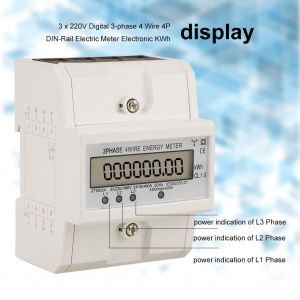 1 compteur electrique numerique triphase 4 fils 4P 220 V (10 (40) A) - Neuf