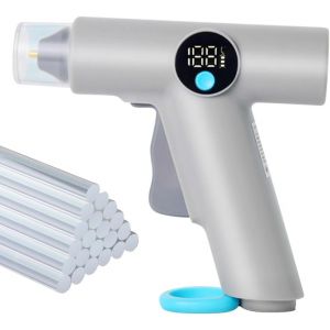 Chenquansarl-Pistolet À Colle C Sans Fil Avec 22 Bâtons De Colle (7 Mm), Chauffage Rapide En 30 S, Arrêt Automatique, 2 500 Mah, Affichage Numérique De La Température À Led - Neuf