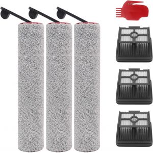R&eacute;cup&eacute;rateur de poussi&egrave;re et Tambour Accessoires pour aspirateur sans Fil H12 Pro/H12 Dual/H13 Pro/H13 Pro Plus,Comprend 3 brosses principales,3 filtres HEPA,1 Brosse de Nettoyage - Neuf