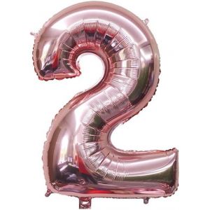 SJZG-Grands Ballons En Aluminium En Forme De Chiffre Pour D&eacute;coration De F&ecirc;te D'Anniversaire, F&ecirc;te Pr&eacute;natale, Anniversaire De Mariage - 101,6 Cm (Or Rose, 2) - Neuf