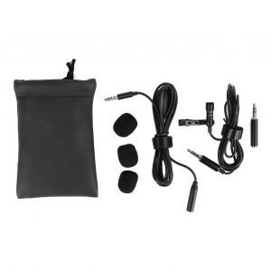 Micro-cravate professionnel 360 degr&eacute;s omnidirectionnel 3,5 mm &agrave; pince sur micro-cravate avec c&acirc;ble de 4,9 pieds - Neuf