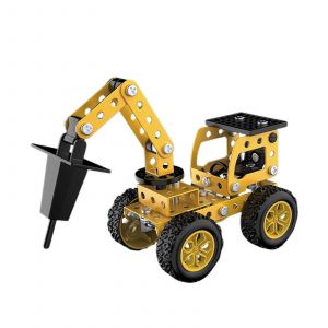 Children's Nut Disassembly Toy Metal Assembly Engineering Car Toy Creatives Model Building Blocks Children's Excavator Gift Bulldozer - Neuf