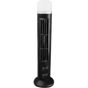 Ventilateur Tour, Petit Ventilateur de Bureau Portable USB Oscillant à 90 Degrés avec Veilleuse, Ventilateur Personnel de 13 Pouces, Ventilateur de Table sans Lame à (BLACK) - Neuf