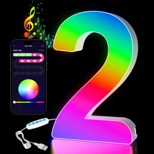 Num&eacute;ro Lumineux &Agrave; Del U2013 Panneau Lumineux Pour Chapiteau De F&ecirc;te D'anniversaire, D&eacute;coration Murale, D&eacute;coration Murale, Veilleuse &Agrave; Changement De Couleur U2013 Num&eacute;ro 2 - Neuf