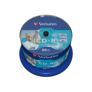 Verbatim DataLifePlus - 50 x CD-R - 700 Mo 52x - surface imprimable large - spindle - Neuf