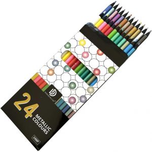 Crayons De Couleur M&eacute;tallis&eacute;s&iquest; Pour Coloriages, Dessins Et Faire Des Cartes De V?ux&iquest;24 St&ouml;cke&iquest; - Neuf