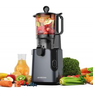 NouvelHorizonstore-Slow Juicer, extracteur de jus de 130 mm et r&eacute;cipient &agrave; jus de 1,8 l, presse &agrave; froid pour l&eacute;gumes et fruits entiers, facile &agrave; installer et &agrave; nettoyer, sans BPA - Neuf