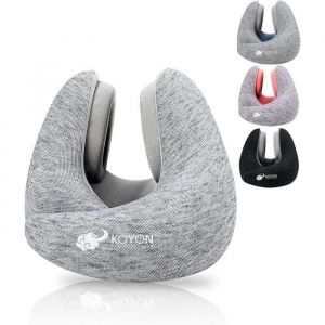 KOYON Oreiller Voyage Mémoire Forme - Coussin Nuque Ergonomique Réducteur de Bruit, Léger et Portable avec Sac. - Neuf