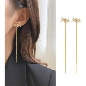 Kal-Boucles D'oreilles &Eacute;toile Boho Boucles D'oreilles Cristal Boucles D'oreilles &Eacute;toile Du Nord Boucles D'oreilles Longue Cha&icirc;ne &Agrave; Pampilles Boucles D'oreilles &Eacute;toile Vintage Cz Bijoux - Neuf