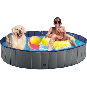 Jgd-Pataugeoire Pour Chien - Planche En Polypropyl&egrave;ne De 6 Mm Et Fond &Eacute;pais Pliable - Piscine Plus Durable Pour Chiens (80 X 20 Cm) - Neuf