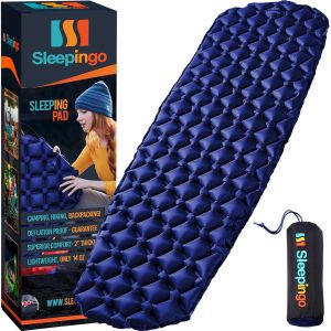 Letnerny-Tapis Gonflable Ultra Léger Pour Le Camping Et La Randonnée ¿ Matelas Gonflable Compact ¿ Tapis En Nylon Indéchirable Indéchirable ¿ 186,7 X 54,6 Cm ¿ Bleu - Neuf