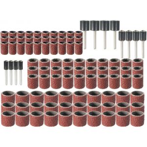 102pcs 120 Grit Drum Ponçage Kit Avec 1/2 3/8 1/4 Pouces Ponçage Mandrins Ajustement Dremel Outils Rotatifs - Neuf