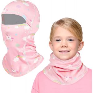Jexnovashop-Cagoule D'hiver Thermique Pour Enfants 4-12ans, Coupe Masque De Ski Cyclisme, Multifonction Coupe-Vent Cagoule En Chauffe-Cou Casquette Bonnet Polaire Pour Gar&ccedil;ons Filles Plein Air - Neuf