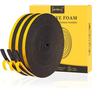 Trahoo-Joint Fenêtre Isolation - Joint De Porte Entrée En Mousse Adhésif - 3 Rouleaux 6mm(L) X 3mm(H) X 5m(L) - Anti Froid Et Réduire Le Bruit - Flexible Calfeutrage Et Multiusage Pour Fenêtre - Noir - Neuf