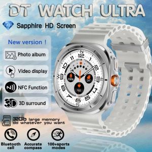 2025 nouvelle montre DT 7 montre Ultra intelligente hommes 32GB m&eacute;moire vid&eacute;o GPS NFC 47mm AMOLED Fitness sport Tracker sant&eacute; montres intelligentes femmes,Argent - Neuf