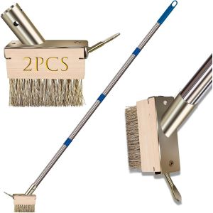 NouvelHorizonstore-Balai M&eacute;tallique, Brosse Net Joint avec Manche Amovible (160 cm), Brosse en M&eacute;tal Rigides pour Enlever Les Mauvaises Herbes, Mousse, Balai &agrave; R&eacute;curer pour Patio, Terrasse et Jardin - Neuf