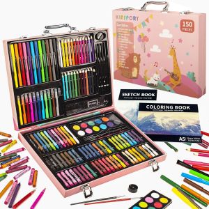 Mallette dessin Enfant, 150 pi&egrave;ces coloriage kit dessin Enfant, Art Set, Mallette de Coloriage - Neuf
