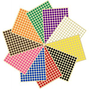 Gommettes Autocollantes Rondes,10mm Couleur Codage &Eacute;tiquettes 3300 Auto-Adh&eacute;sifs De Points 20 Feuilles Pour Le Bureau, Ecole, Calendriers, Autocollants De Carte - Neuf