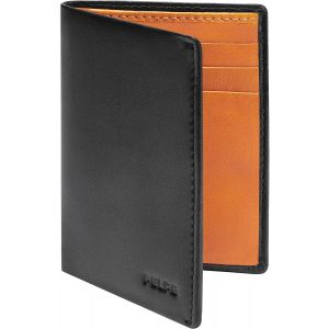 KALANKA-Portefeuilles porte-cartes en cuir pour homme, 100 % cuir (8 emplacements), petit portefeuille, Portefeuille orange sans porte-monnaie, Billetera sin Monedero, Minimaliste - Neuf