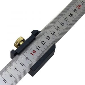 Règle en métal de 30 cm, règle en acier inoxydable, bloc de positionnement pour règle parallèle, outils de travail du bois pour le dessin de lignes à 45 et 90 degrés - Neuf