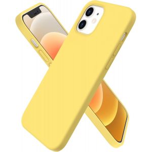Maa-Coque Pour Iphone 12 Case 6,1"" Et Iphone 12 Pro Case,Fine En Caoutchouc Liquid Silicone Cover Protection Bumper Anti-Choc Housse Étui 6,1 Pouces Jaune Citron - Neuf