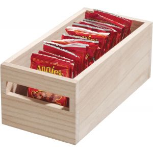 Tianyi-Idesign Casier De Rangement En Bois Multifonction Avec Poign&eacute;es, Caisse Rangement En Bois De Paulownia Pour &Eacute;tag&egrave;re Ou Placard, Bo&icirc;te En Bois Polyvalente, Beige, Naturel - Neuf