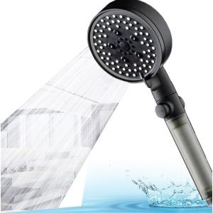 Pomme de douche pluie avec 1 filtre PP,pomme de douche manuelle 5 modes Pomme de douche pour plus de pression d'eau Tête de douche universelle à économie d'eau haute pression pour le bain - Neuf