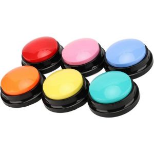 Lot De 6 Boutons De Communication Enregistrables Pour Chien - Apprenez À Votre Animal À Parler Avec Un Son Clair, Une Conception Durable, Parfait Pour L'entraînement Et Le Plaisir - Neuf