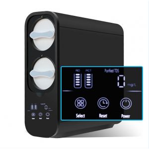 PSA8Ro-600G, purificateur d'eau par osmose inverse submersible en noir.Caract&eacute;ristiques : filtre RO, robinet LED, pression de 0,4 MPa, d&eacute;bit de 1,6 L/min, capacit&eacute; de 600 GPD, eau l&eacute;g&egrave;rement alcaline - Neuf