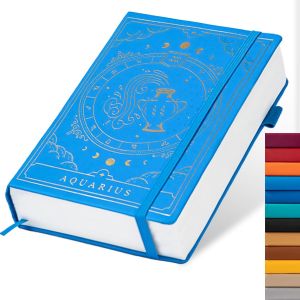 Eryi-Constellations Carnet De Notes A5 À Couverture Rigide À Pois 100 G/M² 400 Pages Papier À Lettre Pour Femmes, Hommes, Adolescents (Verseau) - Neuf