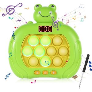 MDY-Jeu à Poussée Rapide avec Écran, Mignon Jeu Fidget Jeu Portable Electronique avec 6 Modes de Jeu Jouets Fidget avec Tournevis pour Enfants Cadeau d'anniversaire Cadeau de Fête (Grenouille Verte) - Neuf