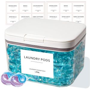 Rangement Lessive,Grande Capacité Durable Boite Lessive,Boîte De Rangement Pour Poudre À Lessive,Convient Aux Perles De Lessive,Buanderie,20,5 X 16,5 X 13,5 Cm(94oz) - Neuf