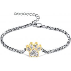 Bracelet Urne Funéraire Pour Cendres - Bijou De Crémation - Bracelet Urne Avec Empreintes De Pattes - Pour Homme Et Femme - Bracelet Commémoratif Réglable - Neuf
