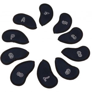 10pcs Golf Iron Covers Set Avec Num&eacute;ros Imperm&eacute;able Golf Head Cover Protective Headcover Pour Court Exercice Bleu Fonc&eacute; - Neuf