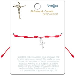 Kal-Bracelet 7 Noeuds Rouges Avec Croix En Acier Inoxydable - Amulettes De La Chance Et Protection - Bracelet Mauvais ?Il Pour Les Couples Et L'amiti&eacute; - Bijoux R&eacute;glables, Bracelet Femme Et Homme - Neuf