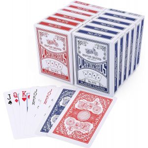 Loc-12 Jeux De Cartes 54 À Index Standard,6 Bleu Et 6 Rouge,Cartes À Jouer En Carton Lisse,Poker Playing Cards Parfait Pour Fête Cadeaux Jeux(6.3 X 8.8cm) - Neuf