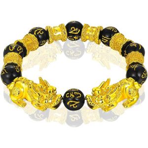 Kal-Pierre Naturelle Bracelets Bracelet De Perles Feng Shui Chinois Pi Xiu Bracelet Pour Homme Idee Anniversaire Homme Cadeau Fete Des Peres Cadeau Ado Cadeau Cadeau De Noel Homme Cadeau Personnalisé - Neuf